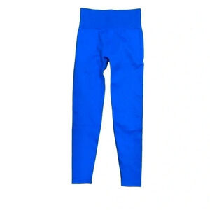 Royal Blue Nylon Ribbed Leggings NWOT Women’s Size Small‎